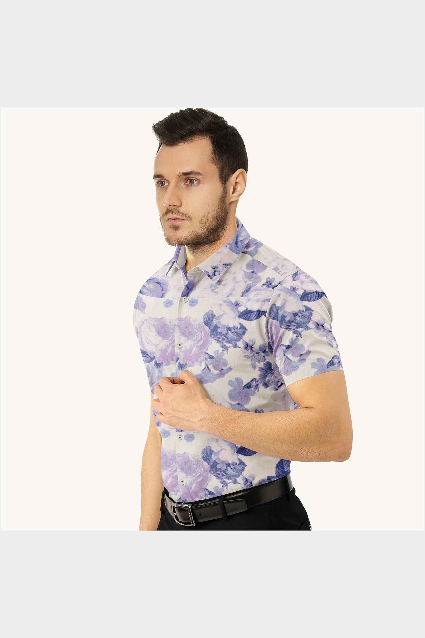 BLACKDOBBY PREMIUM FLORAL BATISTE SHIRT – ASTOC WHITE (CAMBRIC COTTON)
