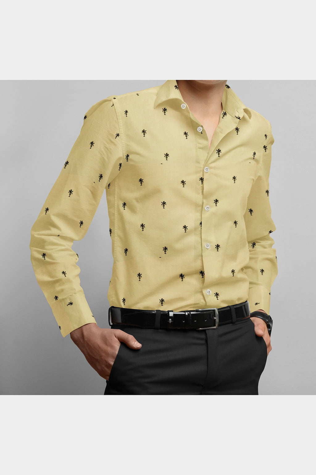 BLACKDOBBY PREMIUM BATISTE PRINT SHIRT – ASTOC MUSTARD (CAMBRIC COTTON)
