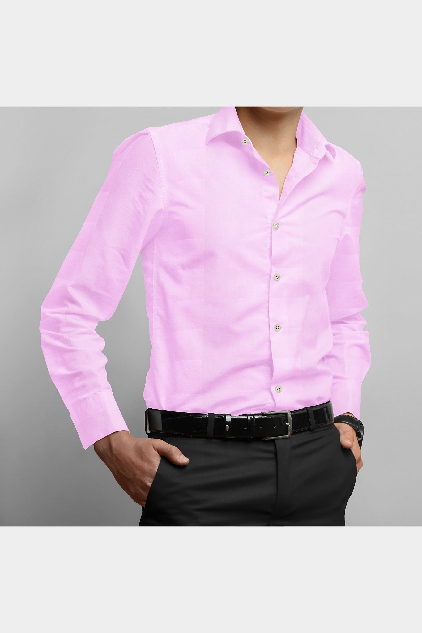 Blackdobby Men’s Chambray Cotton Shirt – Pink