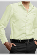 MEN LINEN RICH SHIRT SILHOUETTE - PISTA GREEN