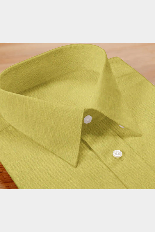 Blackdobby Men’s Cotton-Linen Shirt – Sunlit Yellow