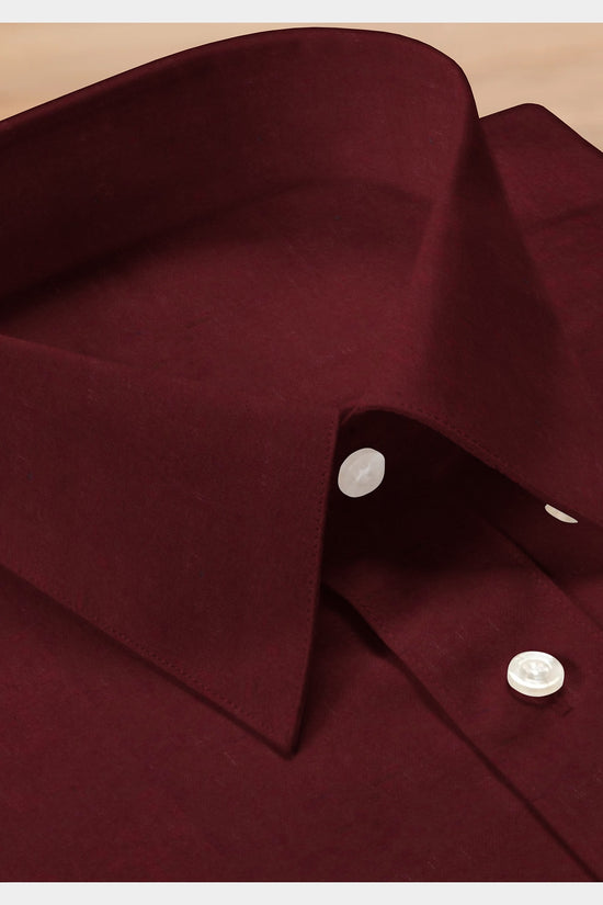 MEN LINEN RICH SHIRT VEIL FOR THE SKIN - MAROON