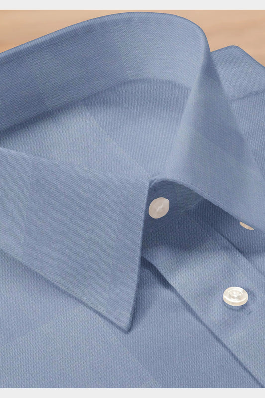 BLACKDOBBY MEN’S OXFORD SOLID SHIRT – SAPPHIRE BLUE