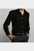 BLACKDOBBY MEN’S OXFORD SOLID SHIRT – RAVEN BLACK