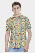 MEN CLASSIC FIT TANA LAWN ETIOPIA PAISLEY PRINT SHIRT - WHITE