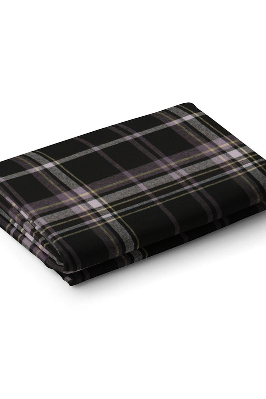 Premium 100% Pure Cotton Twill Checks Mill Made Fabric-BDRTCK-81-Pre Cut - Blackdobby  # #