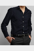 PREMIUM PURE COTTON SATIN SHIRT HOLAND- BLACK