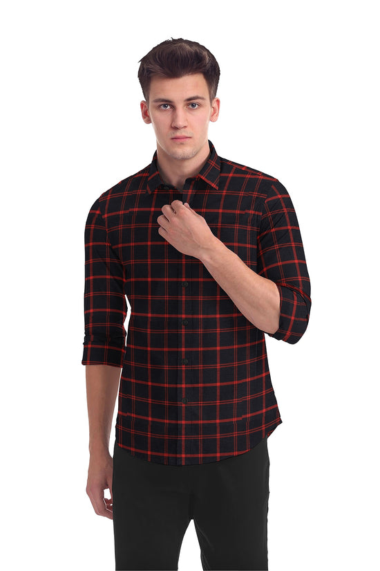Premium 100% Pure Cotton Oxford Checks Mill Made Fabric-Precut BDRCK-22 - Blackdobby  # #