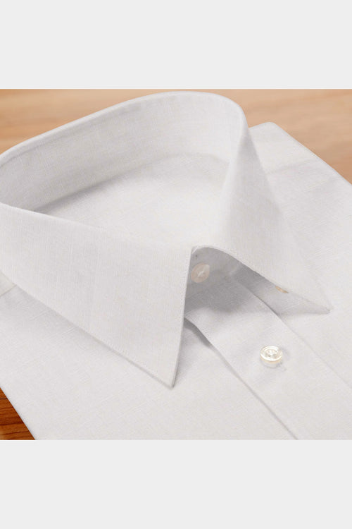 Blackdobby Men’s Cotton-Linen Shirt – Pure White