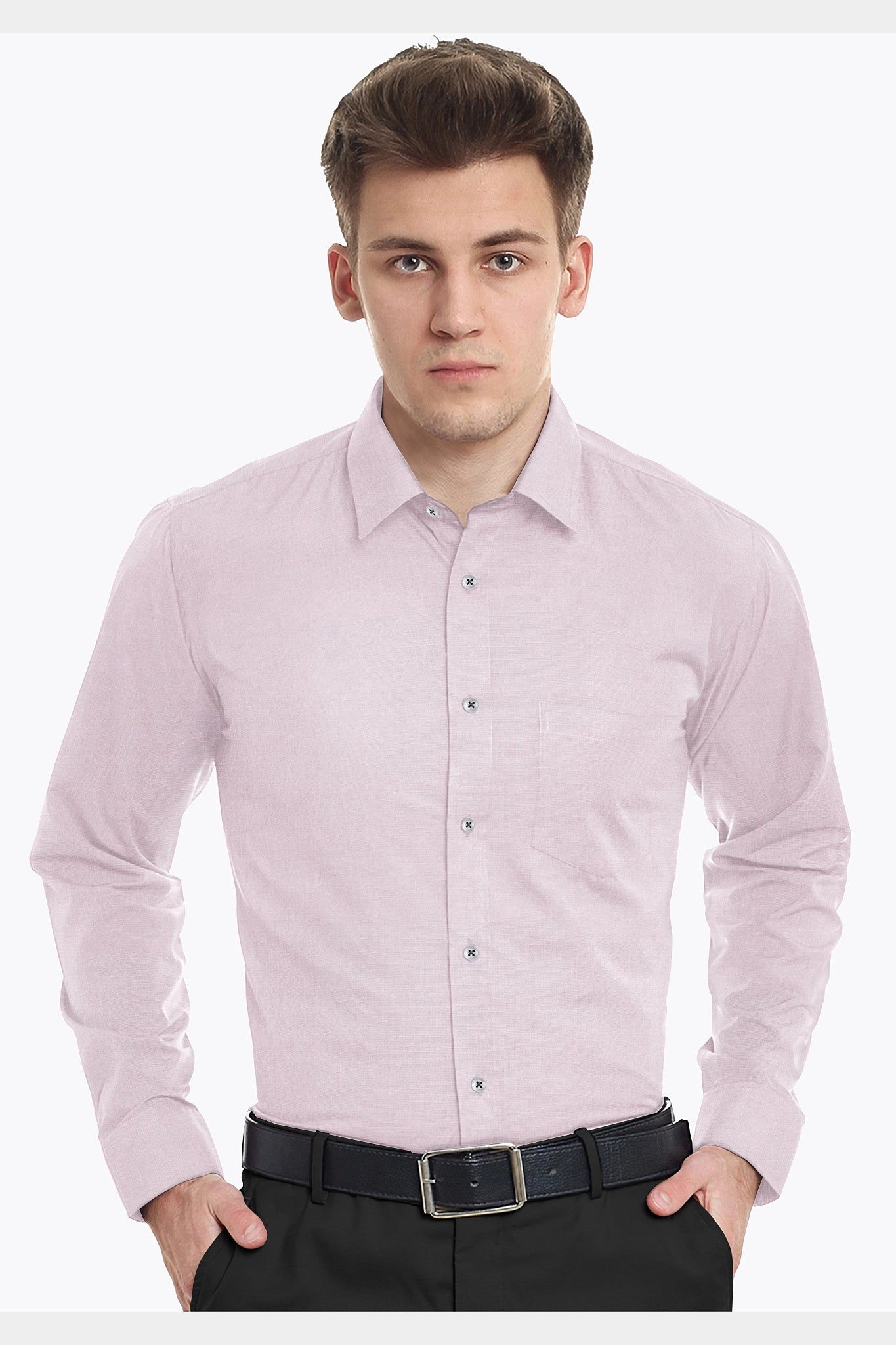 Blackdobby Men’s Cotton Linen Shirt – Linux Light Pink