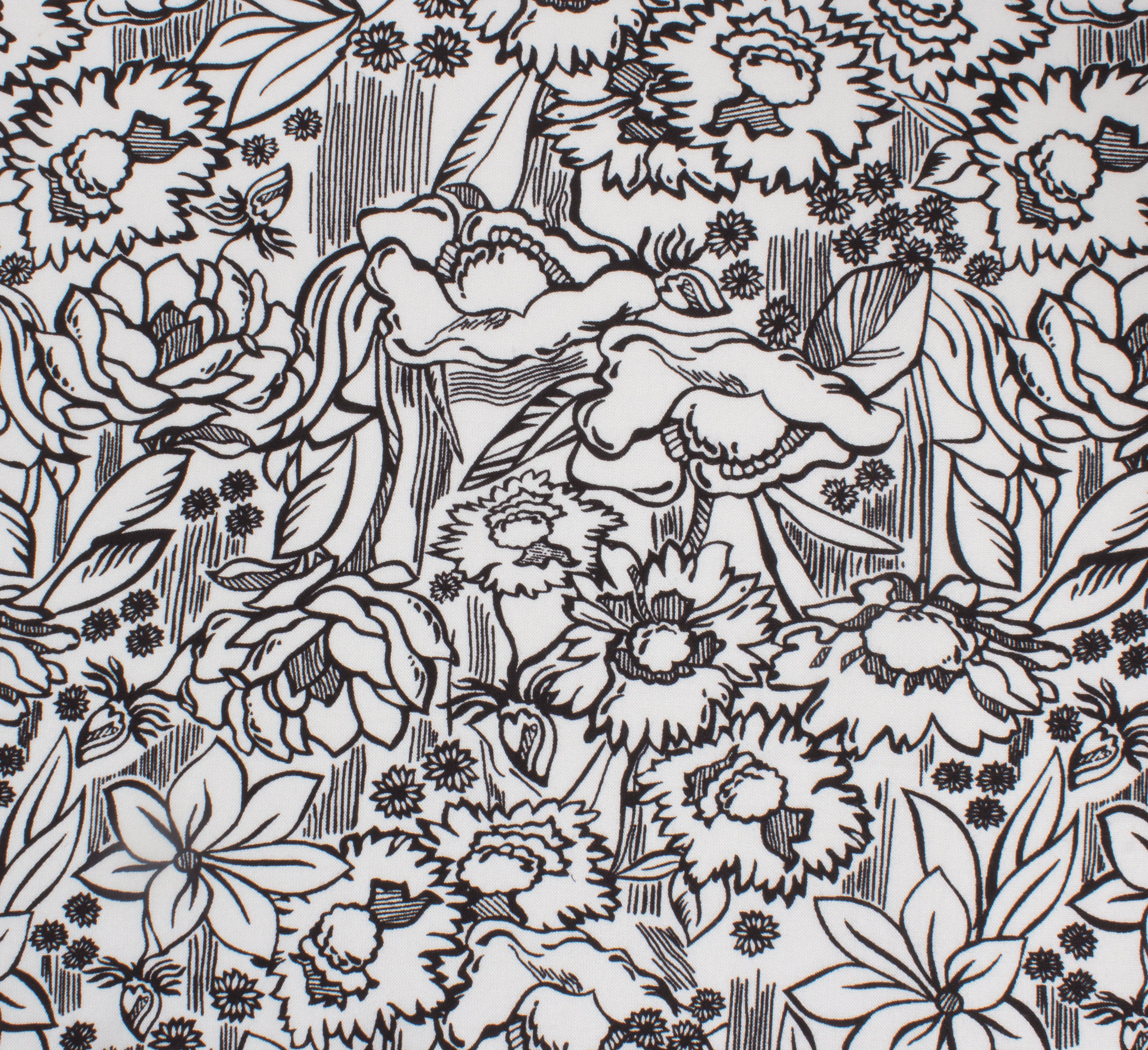 Premium Printed Rayon /Viscose Black Abstract Floral print Unstitched Shirting Fabric-BDR-637