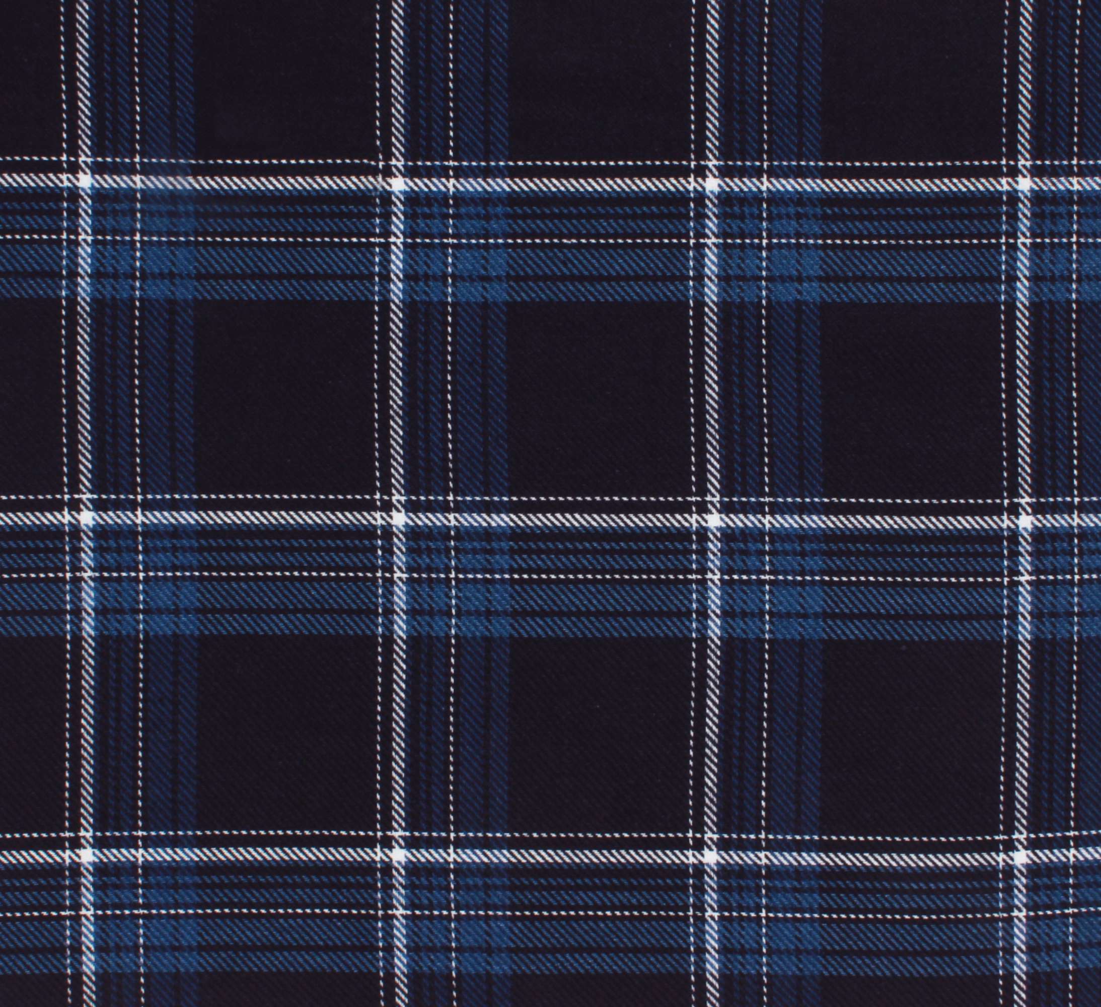 Premium 100% Pure Cotton  Indigo Twill Check Mill Made Fabric-BDITC-94 - Blackdobby  # #