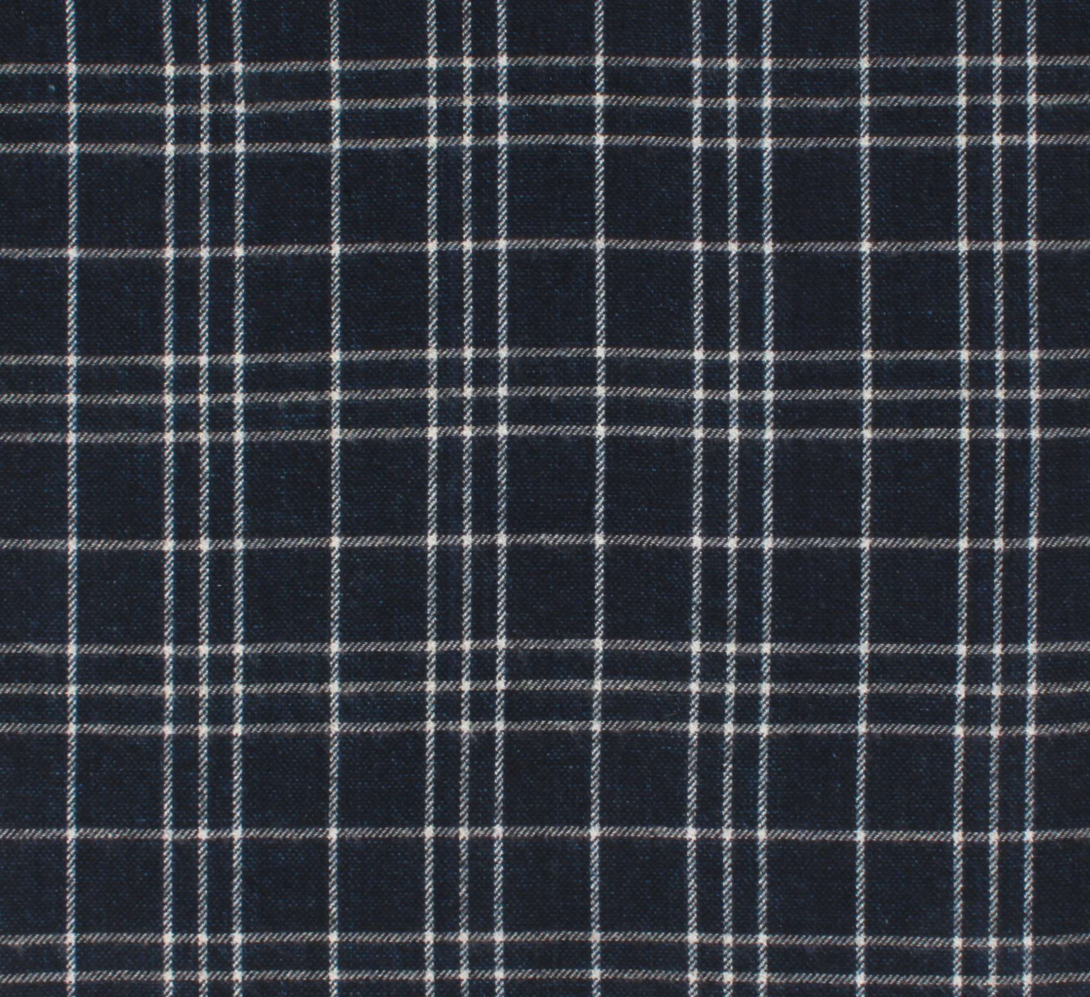 Premium 100% Pure Cotton  Indigo Twill Check Mill Made Fabric-BDITC-99 - Blackdobby  # #