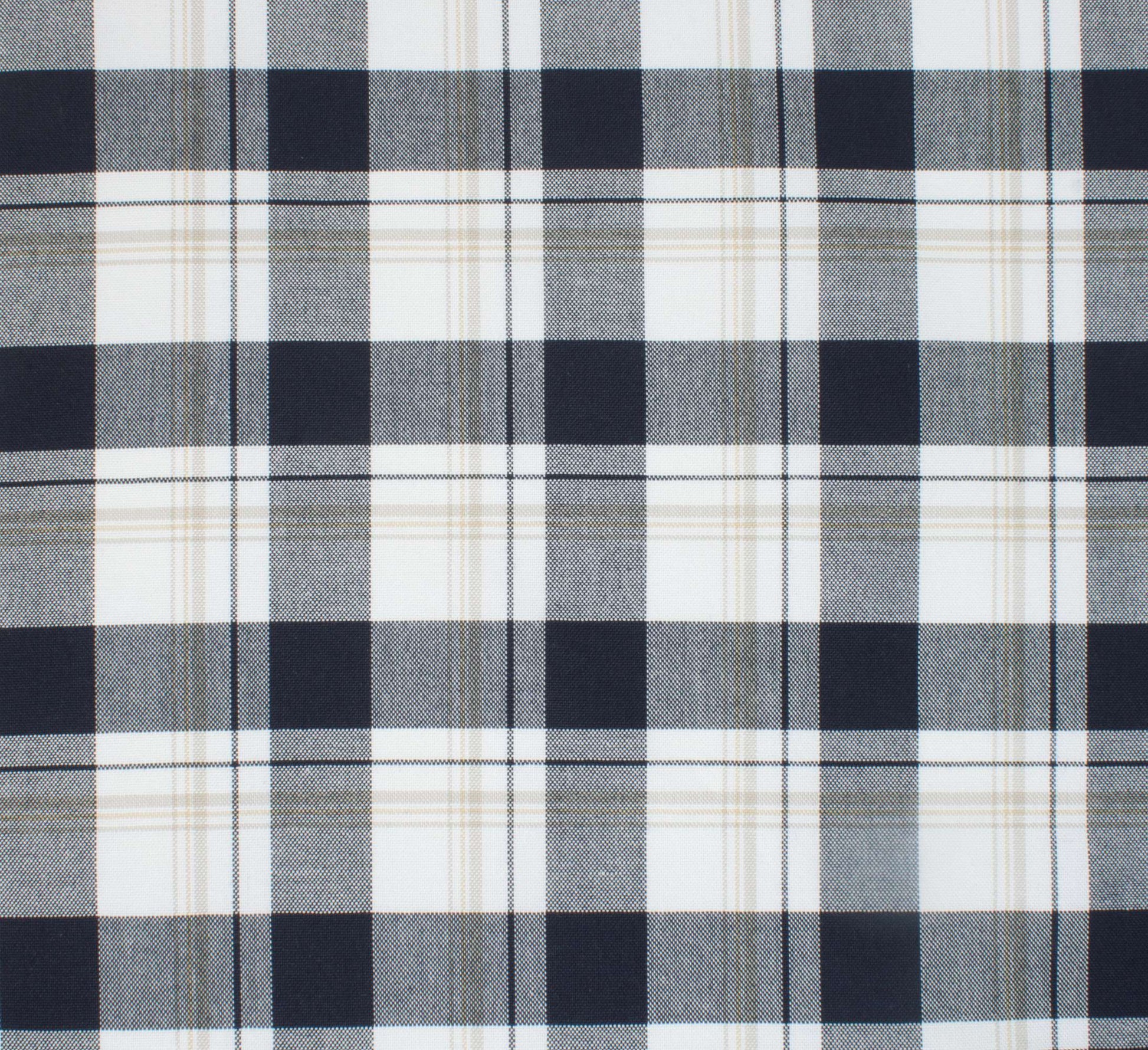 Buffalo Plaid Pattern White with Black 100% cotton oxford  Checks  Mill Made Unstitched Shirting Fabric-BDRCK-474