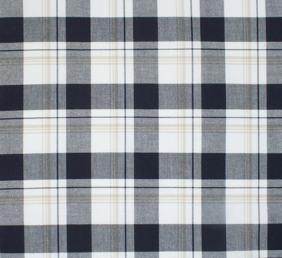 Buffalo Plaid Pattern White with Black 100% cotton oxford  Checks  Mill Made Unstitched Shirting Fabric-BDRCK-474